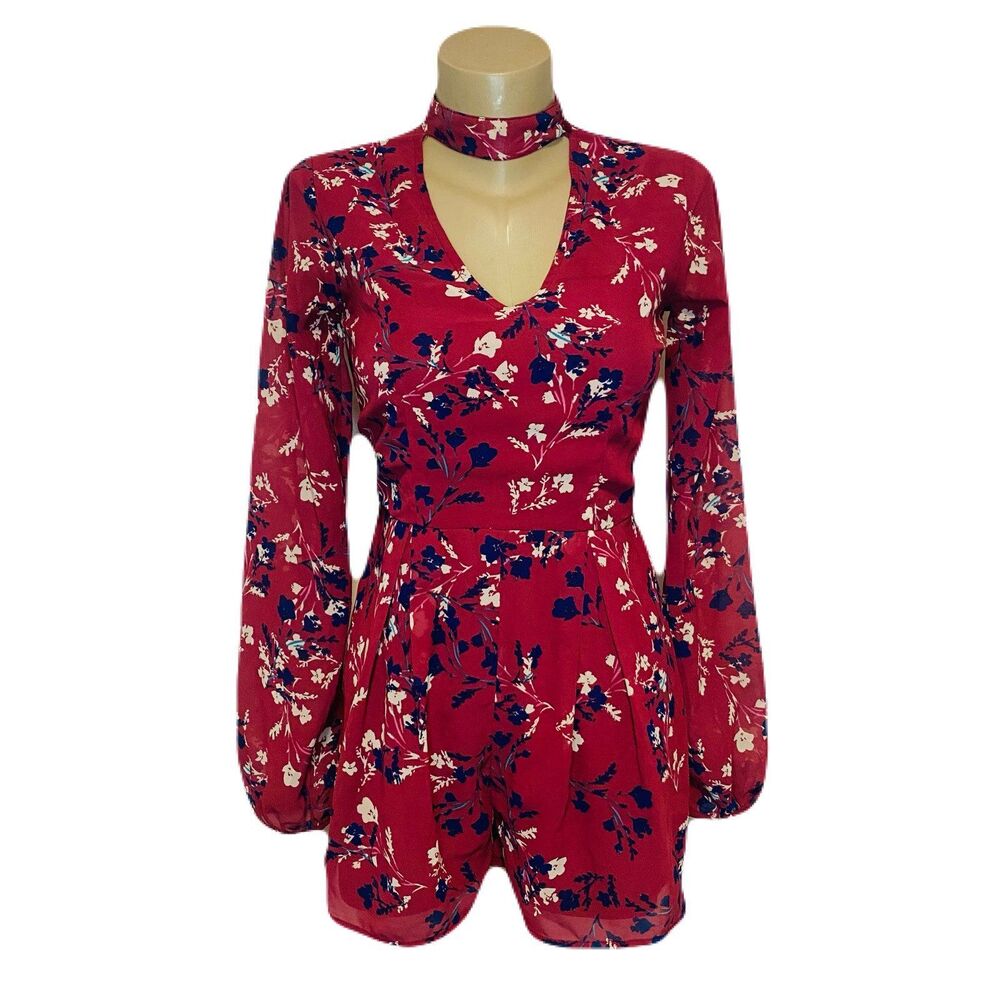 Japna [XS] Floral Choker Summer Romper